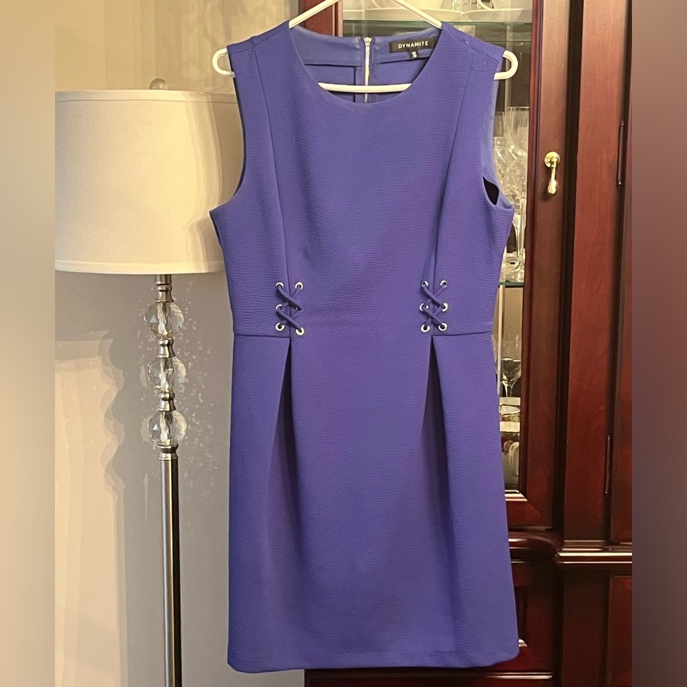 Dynamite Purple Mini Dress with Eyelet Detail